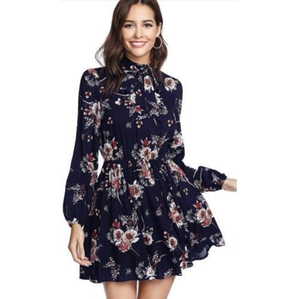 Navy Dress Long Sleeve